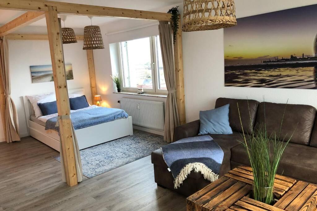 Yachtpanorama Weser Und Yachthafenblick 1 Zi 7Og 不来梅港 外观 照片